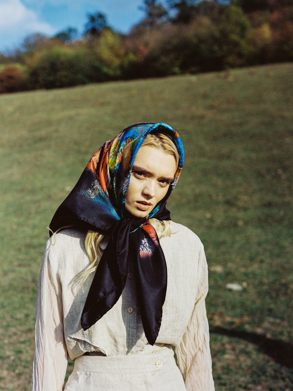 Silk scarf "Vinyl"