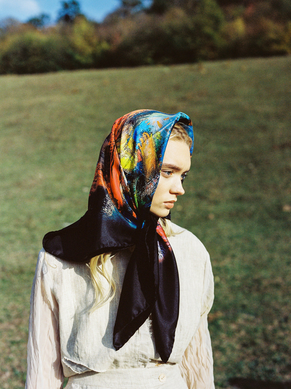Silk scarf "Vinyl"